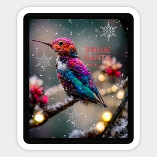 Christmas Hummingbird in winter scenery Sticker